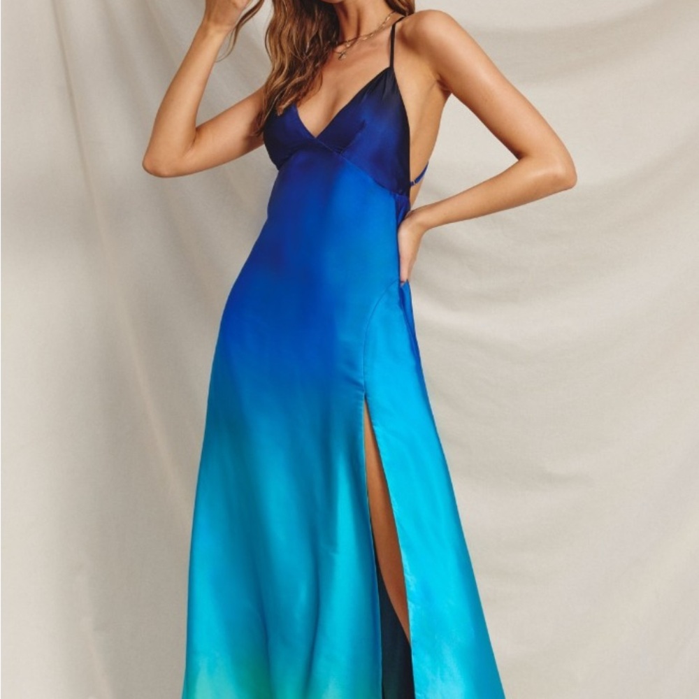 Dress Forum Blue and Green Maxi Dress